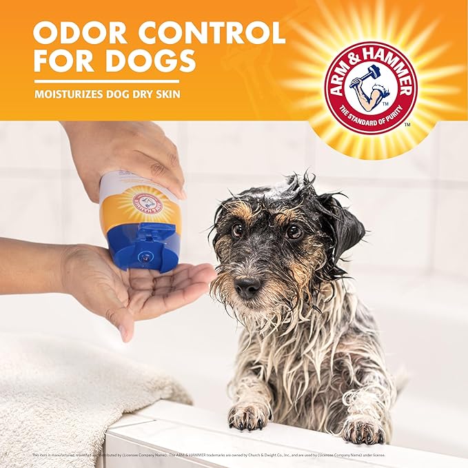 Arm & Hammer Deodorizing Dog Shampoo with Baking Soda for Odor Control, Tearless Moisturizing Formula for Sensitive Skin, Fresh Kiwi Blossom Scent, Safe for Dogs and Puppies, 20 Fl Oz - 6 Pack