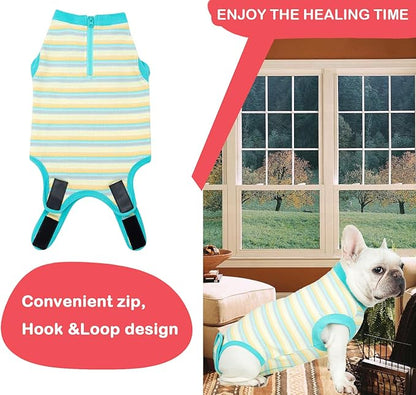 Recovery Suit for Dogs,Dog Cone Alternative Zipper Surgery Suit Female Spay,Soft Dog Surgery Suit for Anti Licking,Breathable Surgical Suit for Dogs Female Spay