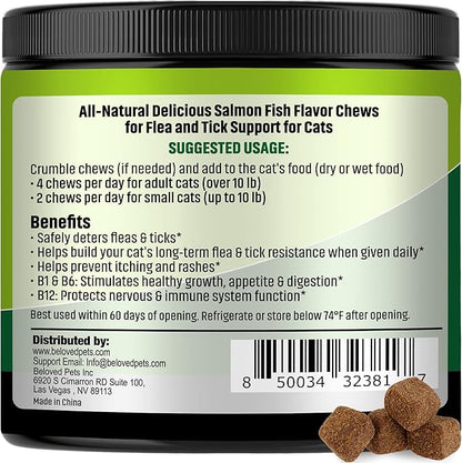 Flea and Tick Prevention Chewable Pills for Dogs and Cats - Revolution Oral Flea Treatment for Pets - Pest Control & Natural Defense - Chewables Small Tablets Made in USA (Salmon (for Cats))