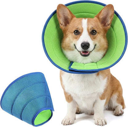 Soft Cone Collar for Dogs, Adjustable Breathable Cone Collar for Mild Care Small Dogs Fit Neck Size 11.8-13.8in, Post-Surgery Recovery E-Collar