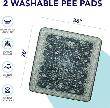 PUPIBOO Washable Pee Pads for Cats & Dogs - Super Absorbent Reusable Cat Litter Mat & Puppy Training Pad - 100% Waterproof, Leak-Proof & Non-Slip Whelping Pads for Pet Housebreaking