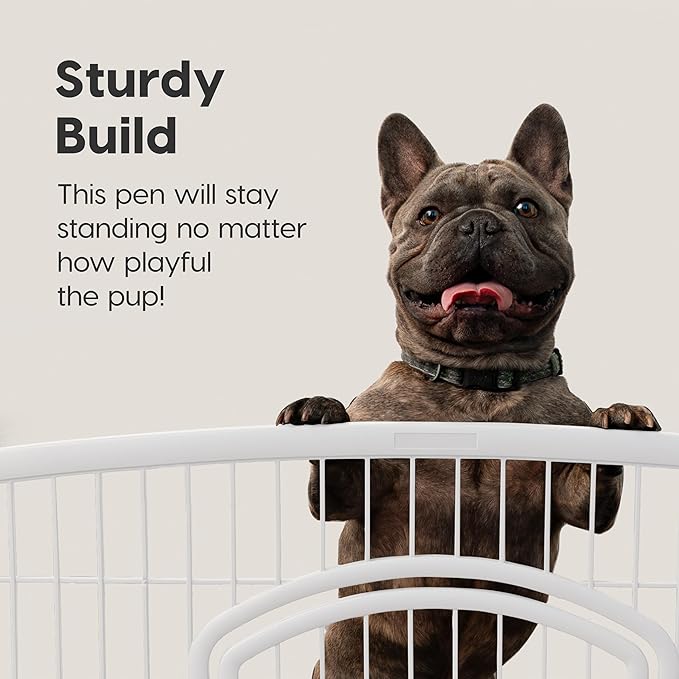 IRIS USA Dog Playpen, 4-Panel 24" Pet Playpen, Puppy Playpen, Indoor/Outdoor Dog Pen, 35 x 35 x 24, Foldable, Customizable, Dark Gray