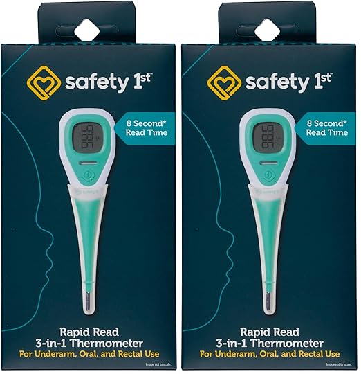 Safety 1st Rapid Read 3-in-1 Thermometer,Aqua,Size,(Pack of 2)
