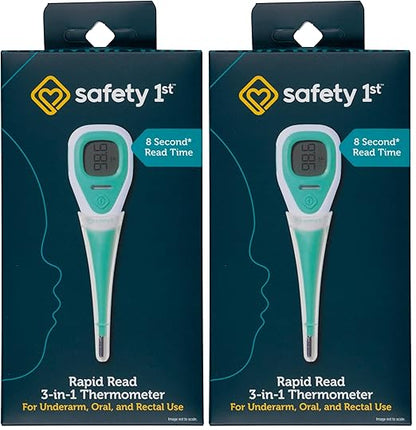 Safety 1st Rapid Read 3-in-1 Thermometer,Aqua,Size,(Pack of 2)