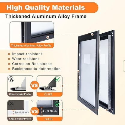 XL Dog Door for Exterior Doors, Heavy Duty Aluminum Doggy Door, Insulated Dual Flap for Extreme Weather, Lockable Doggie Door for Large & Extra Large Dogs up to 220 lbs
