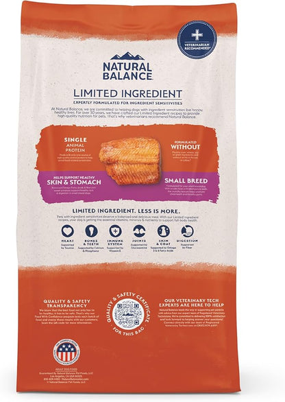 Natural Balance Limited Ingredient Small Breed Adult Grain-Free Dry Dog Food, Salmon & Sweet Potato Recipe, 4 Pound (Pack of 1)