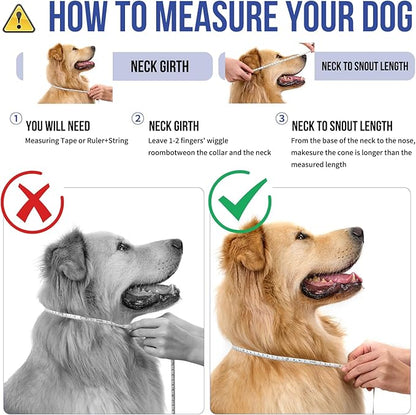 OneTigris Depth Adjustable Soft Dog Cone Collar for Medium Large Dogs After Surgery, Recovery for Small Dogs, Lightweight Elizabethan Collar for Dog to Stop Licking (Blue, XL)