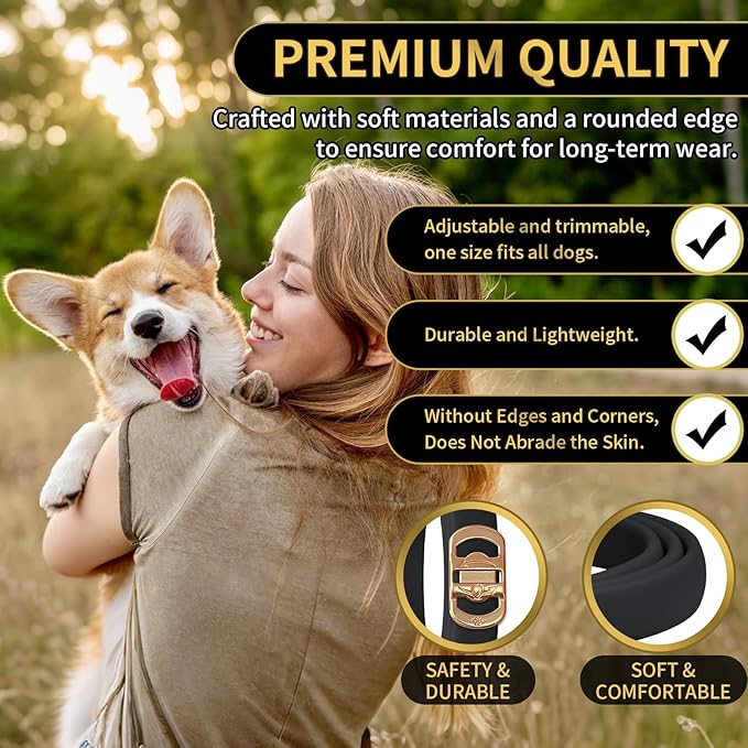 Flea Collar for Dogs 4 Pack, 32 Months Comfort Flea and Tick Prevention, Waterproof Dog Flea and Tick Collar, Adjustable Flea and Tick Treatment for Dogs - One Sizes Fit All (Black)