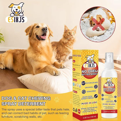 10.14 Fl Oz Stop Dogs Cat from Chewing Furniture Spray Anti Licking for Dog Cat Yuck Bitter Spray Deterrent for Gentle on Skin Alcohol Free