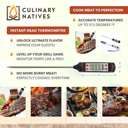 Smoker Gloves and Meat Claws | No.1 Heat Resistant BBQ Grill Gloves | Meat Shredder Claws | Thermometer | Silicone Smoker Oven Mitts & Pulled Pork Shredders | Barbecue, Grilling, Smoking, Shredding
