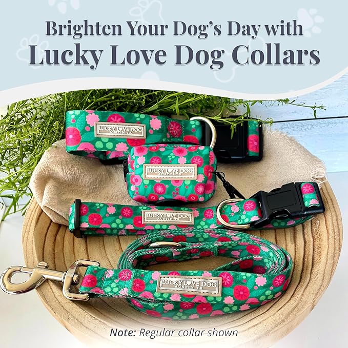 Lucky Love Dog Martingale Dog Collar - Adjustable, No-Slip, Durable, & Soft Webbing Collar for Male and Female Dogs Ideal for Training & Walking - Penny, Small
