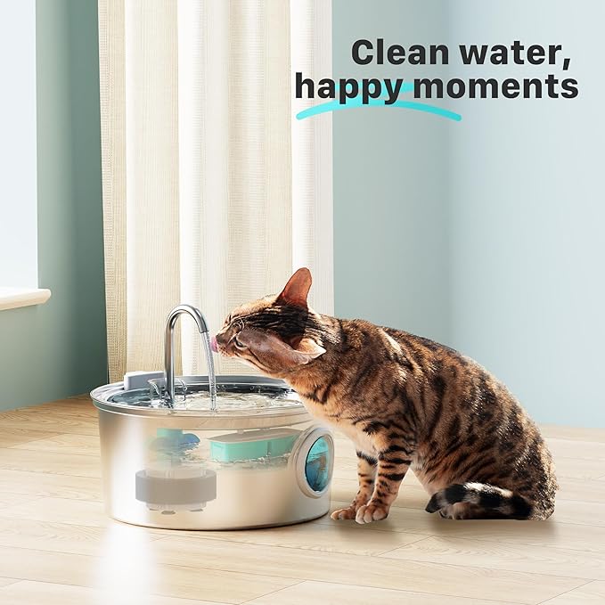 FOFNON Cat Fountain Replacement Filters: 24 Pet Fountain Filter for FOFNON Cat Water Fountains - 6 Months Set of Pet Fountains Filter - Including12 Pieces Filters + 12 Pieces Sponges