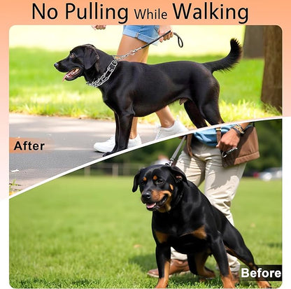 DEYACE Stainless Steel Dog Training Collar, Quick Release Buckle, Adjustable Collar for Small Dogs Neck Girth 8.5"-10.5"