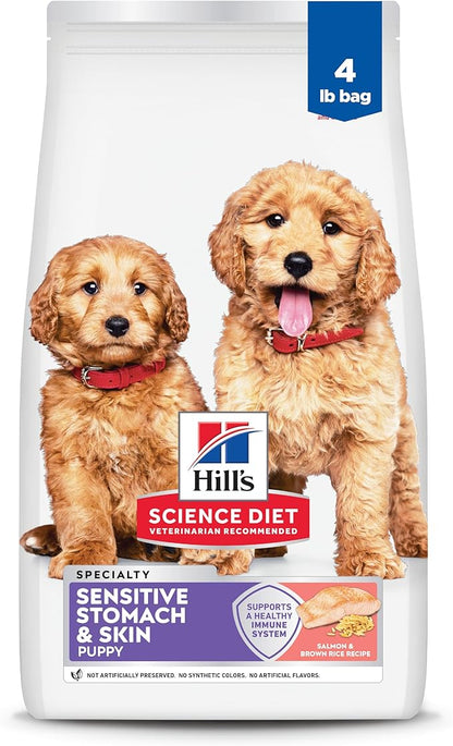 Hill's Science Diet Puppy Sensitive Stomach & Skin Dry Dog Food, Salmon & Brown Rice, 4 lb. Bag