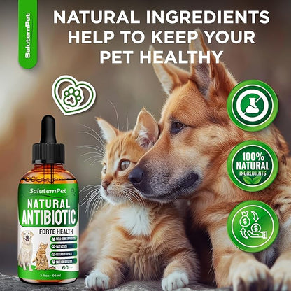 Natural Antibiotics for Dogs to Help with Allergies and UTIs | Kennel Cough Medicine for Dogs | Cat Antibiotics for Infection | Herbal Supplement is Excellent for All Breeds and Ages | 2 oz