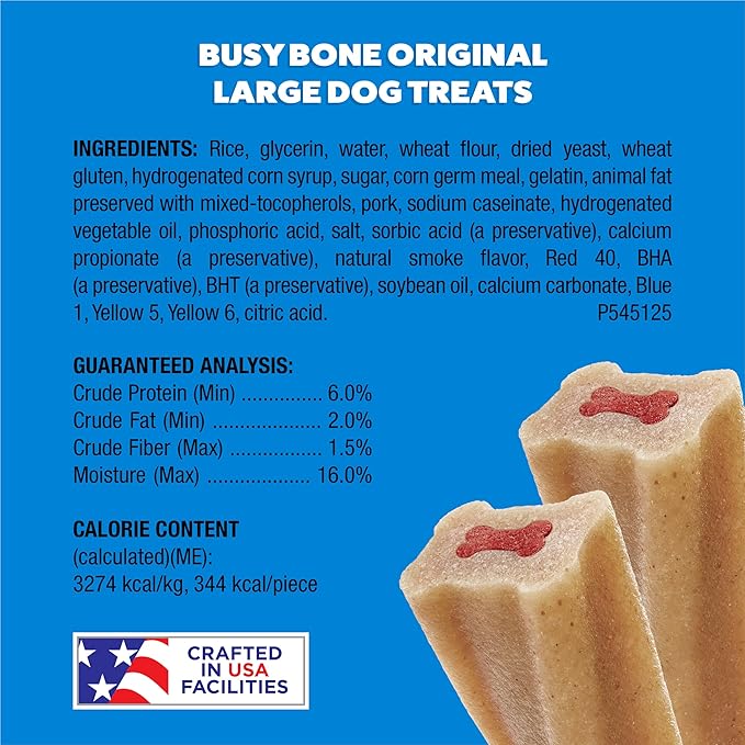 Purina Busy Bone Adult Dog Chew Bone Treats, Original - 6 ct. Pouch