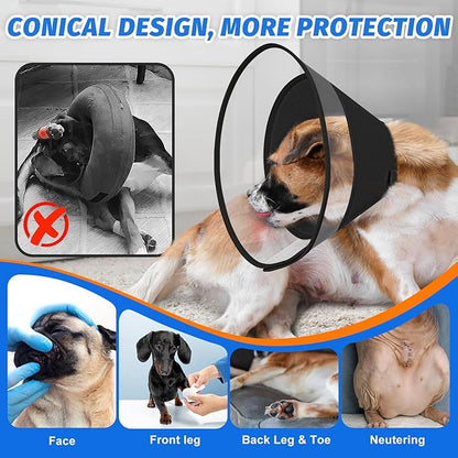 Dog Cone Collar with Soft Padding to Stop Licking, Elizabeth Recovery Collar After Surgery for Large Medium Small Dogs, Comfortable Pet Head Cone Alternative for Neutering Spay Injury(S)