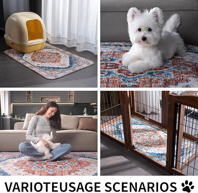 Washable Pee Pads for Dogs, Reusable Puppy Potty Training Pads, Ultra-Absorbent Thick Waterproof Leak-Proof Non-Slip Pads & Mat for Crate, Playpen, Floor, Whelping & Housebreaking , 2 Pack 24"x36"