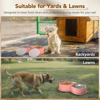Newget Stainless Steel Dog Bowl Set with Lids, 304 Metal Dual Food & Water Bowls for Dogs & Cats, Large Capacity Pet Feeder with Cover Keeps Food Fresh, Anti-Skid Dog Dish for Small/Medium/Large Pets