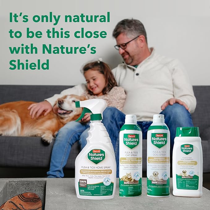 Hartz Nature’s Shield Flea & Tick Dog Shampoo Maximized Botanical Protection & Prevention with Cinnamon, Citronella & Rosemary Oils, 14 Ounces