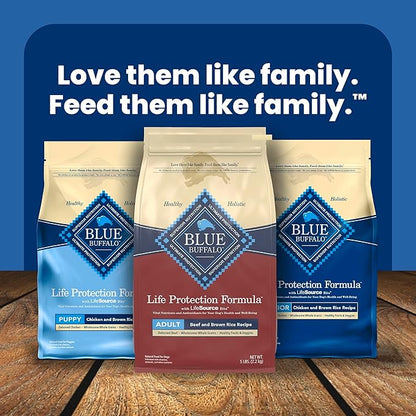 Blue Buffalo Life Protection Formula, Adult Dry Dog Food, Made with Natural Ingredients, Beef & Brown Rice, 40lb Bag