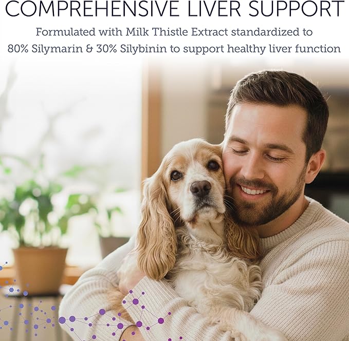 NuLife Hepato Support - Liver Support for Dogs and Cats with Silymarin - Contains Milk Thistle for Dogs & Cats and Vitamin B Complex (B1, B2, B6, B12) - Promotes Canine & Feline Hepatic Health - 90ct