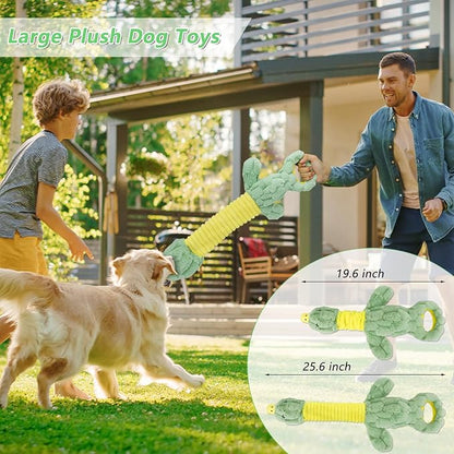 Large Plush Squeaky Dog Toys, Interactive Tug of War Puppy Toys for Indoor Play - Duck Stuffed Dog Toys with Soft Fabric for Small, Medium, and Large Pets