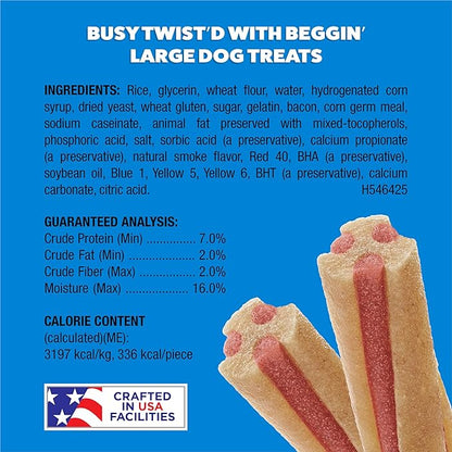 Purina Busy With Beggin' Dog Treats, Twist'd - 10 Count (Pack of 1)