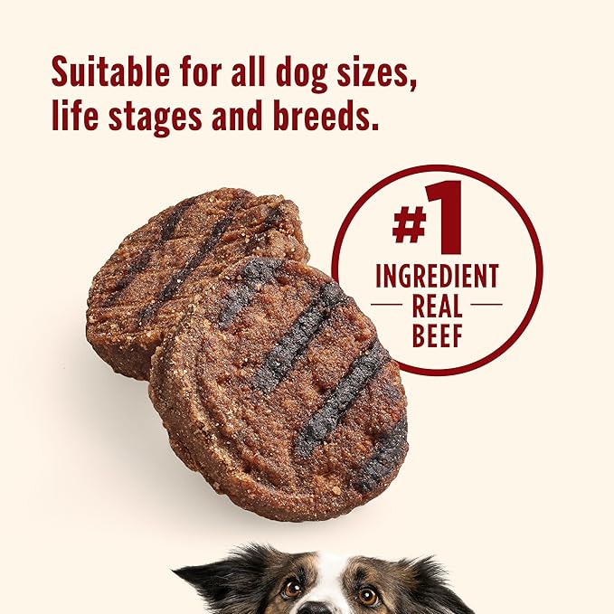 Nutrish Burger Bites Beef Recipe with Bison Premium Dog Treats, 12 oz. Pouch (Rachael Ray)