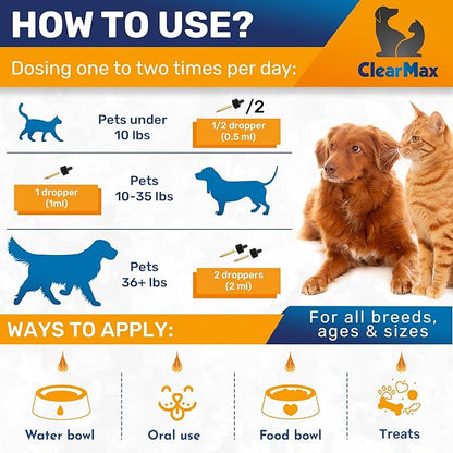 Milk Thistle for Dogs – Liver & Kidney Support for Large & Small Pets – Milk Thistle for Cats to Care for Digestion – Specialist-Approved Liquid Formula with Salmon Flavor – GMO Free – 2 Oz Bottle