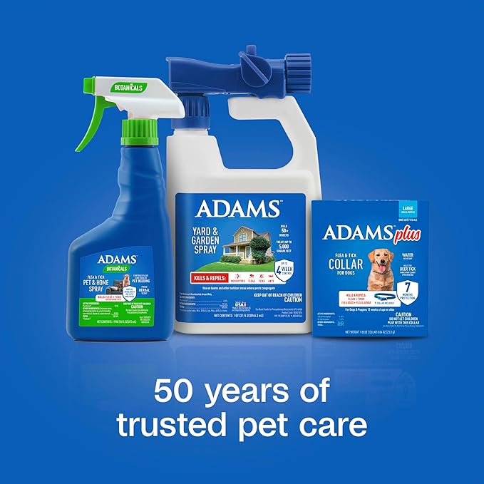 ADAMS Plus Flea & Tick Collar for Large Dogs, Flea Collar for 7-Month Prevention, Adjustable Collar Fits Large Dogs & Puppies, Kills Fleas & Ticks, 1 Count