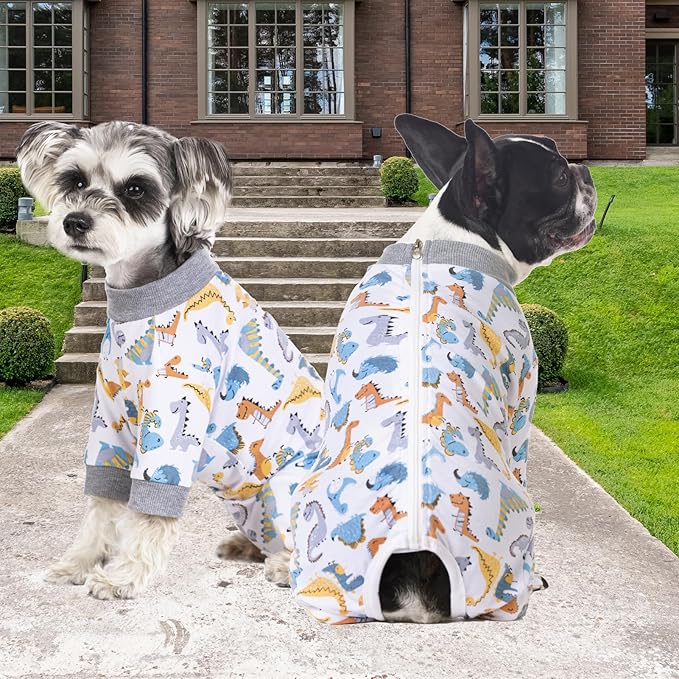 Dog Surgery Recovery Suit, Dog Onesie for Surgery Female Male Dogs, Dogs Pajamas Long Sleeve, Small Dogs Onesie, Abdominal Wound Bandages Surgical Suit, Cat Recovery Suit for Shedding Skin Disease