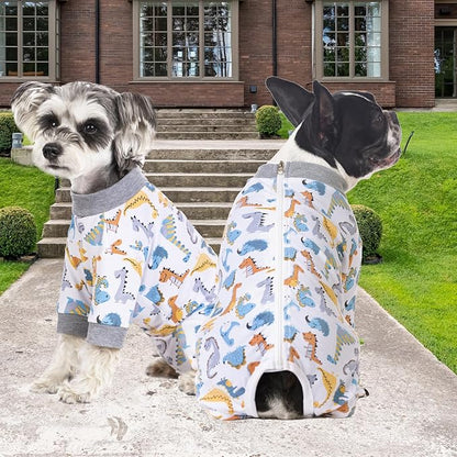 Dog Surgery Recovery Suit, Dog Onesie for Surgery Female Male Dogs, Dogs Pajamas Long Sleeve, Small Dogs Onesie, Abdominal Wound Bandages Surgical Suit, Cat Recovery Suit for Shedding Skin Disease