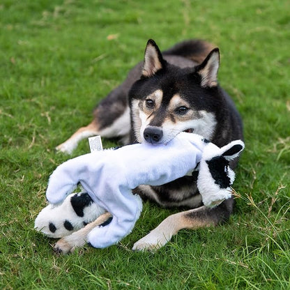 Best Pet Supplies Squeaky Dog Toys with Soft Durable Fabric for Small, Medium and Large Pets Interactive Toy for Indoor Play, Supports Active Biting and Play - Cow, Medium