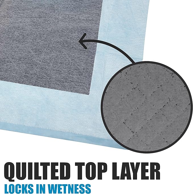BV Charcoal Puppy Pads 600 Count 22"x22" - Leak-Proof Pee Pads for Dogs with 6-Layer Absorbent Design & Built-in Attractant - Dog Pad with Charcoal for Odor Control, Perfect for Puppies & Senior Dogs