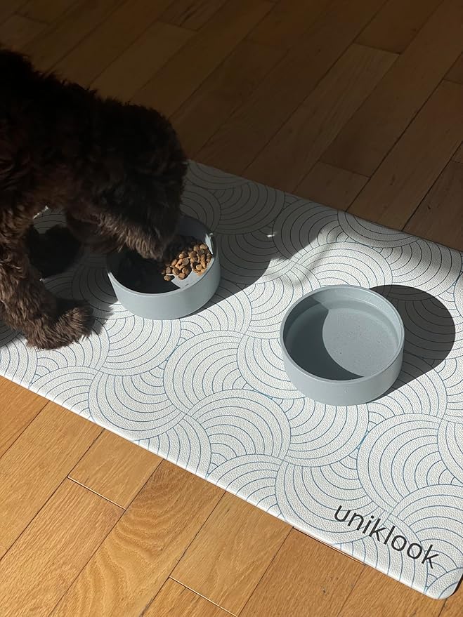 Dog Food Mat - Dog Bowl Mat - Pet Food Mat Dog Mat for Food and Water - Dog Feeding Mat - Dog Water Bowl Mat - Waterproof Dog Water Mat - UnikLook