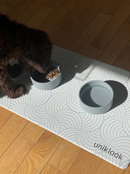 Dog Food Mat - Dog Bowl Mat - Pet Food Mat Dog Mat for Food and Water - Dog Feeding Mat - Dog Water Bowl Mat - Waterproof Dog Water Mat - UnikLook