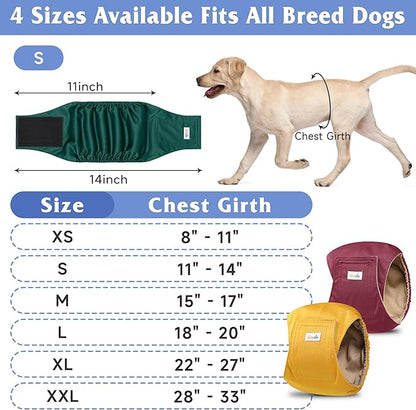 5 Pack Dog Diapers Male Reusable, Premium Belly Bands for Dogs, High Absorbing Male Dog Pee Wraps for Doggie in Incontinence or Excitable Urination Red XL