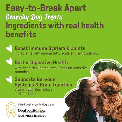 CookiePal Pumpkin Dog Treats with Chia, Human Grade USDA Organic Dog Training Treats, Crunchy Natural Puppy Training Biscuits, 10oz (Pk of 3)