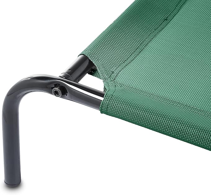 Amazon Basics Cooling Breathable Elevated Dog Bed with Metal Frame for Medium Dogs, 43" x 26" x 7.5", Green