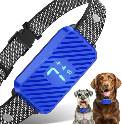 Dog Bark Collar for Large Medium Small Dogs, Effective No-Bark Collar, Smart Barking Collar, Rechargeable Bark Collar with 7 Sensitivity, 3 Modes, Waterproof, SkyBlue