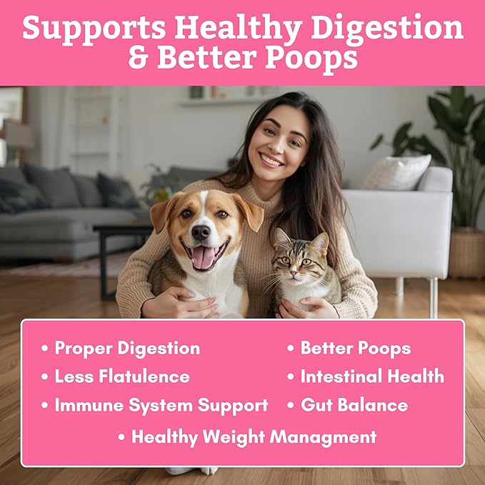 Wholistic Pet Organics Daily Cat & Dog Probiotics for Digestive Health, Anti Diarrhea & Gut Support - Probiotics for Dogs with Digestive Enzymes & Prebiotic Fiber - Cat Probiotic - 4 Oz - 113 Scoops