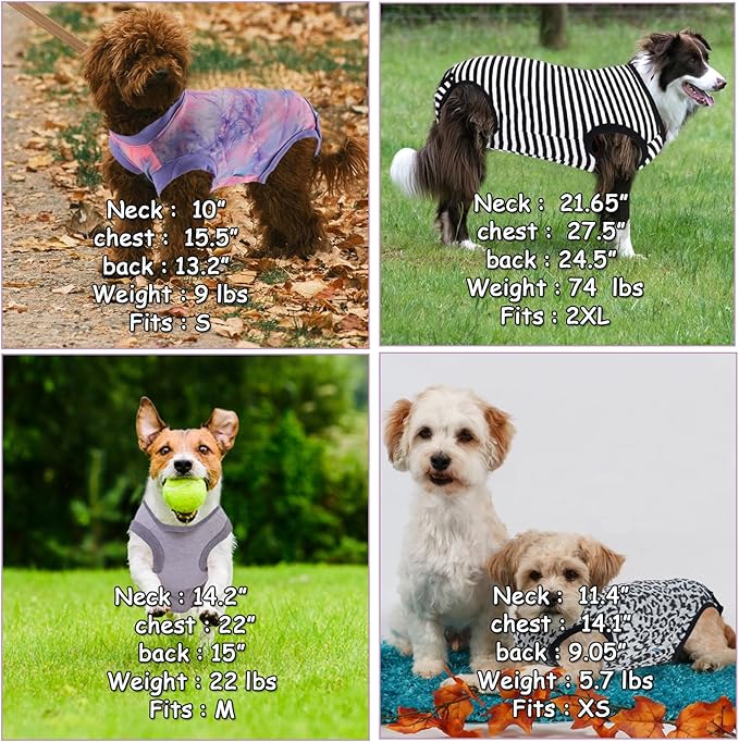 Dog Surgical Recovery Suit, After Spay Abdominal Wounds Post Surgical Suit for Dogs Female Male Dog Onesies, Anti Licking Breathable Dog Shirt for Small Large Dogs, Dog Surgery Collar Alternatives