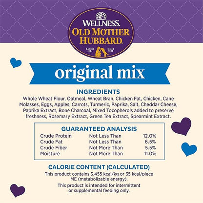 Old Mother Hubbard Wellness Original Mix Dog Biscuits,Natural,Training Treats,Four Flavors,Small Size,(6 Pound Bag),(Pack of 2)