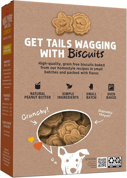 Cloud Star Wag More Bark Less Crunchy Grain Free Dog Treats, Peanut Butter & Apples, 14 oz. Box