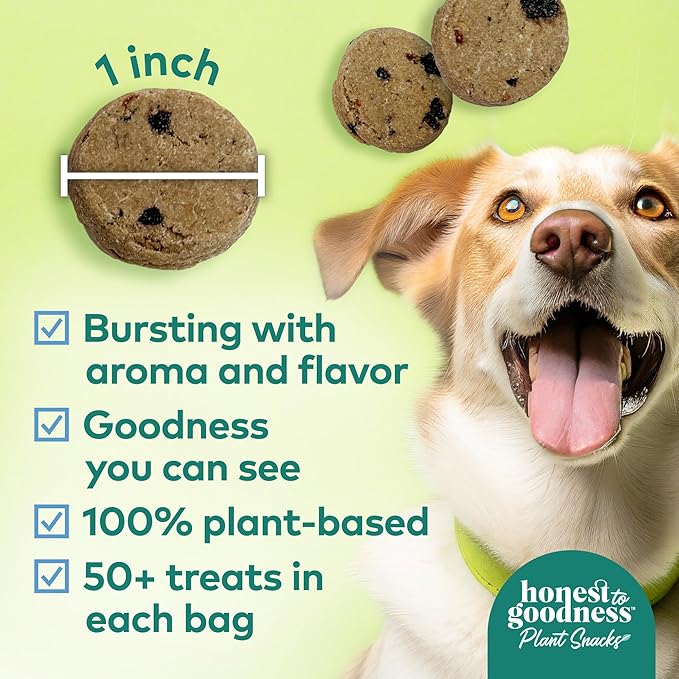 Honest to Goodness Plant Snacks Golden Years Senior Support Dog Treats, Blueberry & Carrot Recipe, 8oz