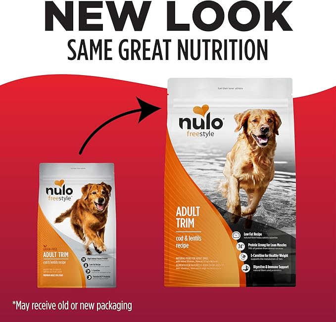 Nulo FreeStyle Adult Trim Dry Dog Food - High Protein Grain Free Dog Food for Healthy Weight Management, Natural Kibble with Probiotics, L-Carnitine and Fiber for Small, Medium, Large Breeds, 6lb Bag