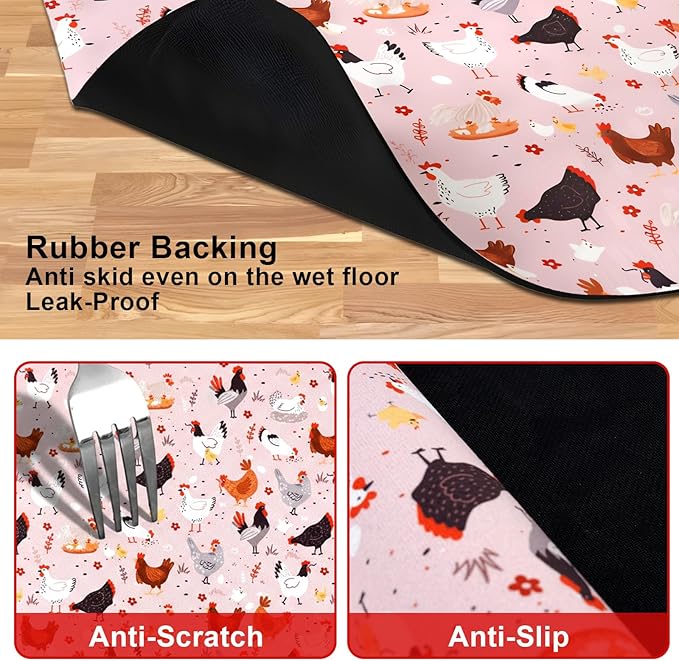 Dog Food Mats for Floors Waterproof Mat for Cat Food and Water Bowls - Absorbent Quick Dry Non Slip Mat for Pet Feeding