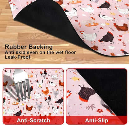 Dog Food Mats for Floors Waterproof Mat for Cat Food and Water Bowls - Absorbent Quick Dry Non Slip Mat for Pet Feeding