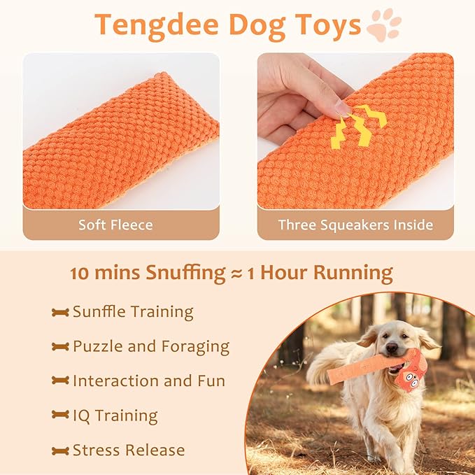 Letsmeet Squeak Dog Puzzle Toys IQ Training, Snuffle Toys Foraging Instinct Puppy Toys